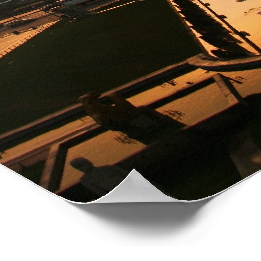 Eiffelturm bei Sonnenaufgang vom Trocadero Poster (Ecke)