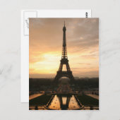 Eiffelturm bei Sonnenaufgang vom Trocadero Postkarte (Vorne/Hinten)