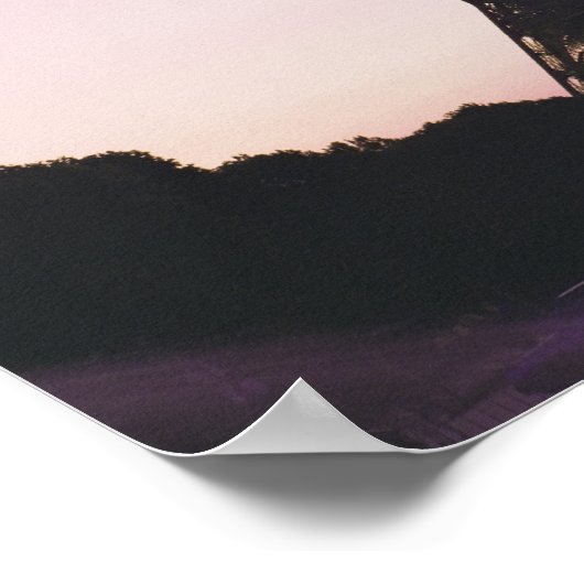 Eiffelturm bei Sonnenuntergang Poster (Ecke)