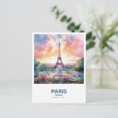 Eiffelturm bei Sunset - Paris, Frankreich Postkarte (Stehend Vorderseite)