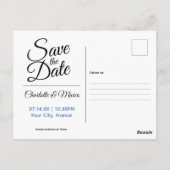 Eiffelturm bei Sunset Save the Date Postkarte (Rückseite)