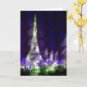 Eiffelturm bis zum Nacht (Karte) Karte (Gelbe Blume)