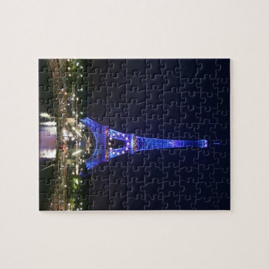 Eiffelturm (blaue Lichter) Puzzle (Horizontal)