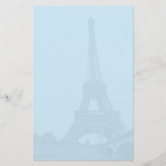 Eiffelturm-blaues Briefpapier-Papier Briefpapier (Vorderseite)
