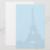 Eiffelturm-blaues Briefpapier-Papier Briefpapier (Vorne/Hinten)