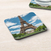 Eiffelturm Blick vom Champ de Mars Public Park Getränkeuntersetzer (Linke Seite)