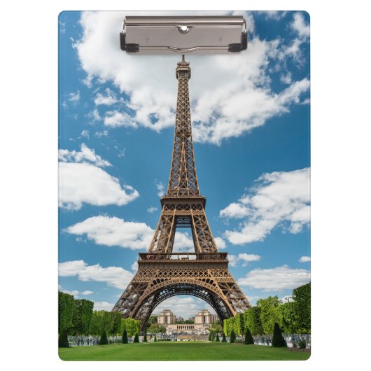 Eiffelturm Blick vom Champ de Mars Public Park Klemmbrett (Vorderseite)