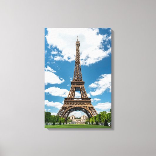 Eiffelturm Blick vom Champ de Mars Public Park Leinwanddruck (Vorderseite)