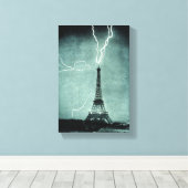 Eiffelturm Blitzschlag Canvas Print Leinwanddruck (Insitu (Holzboden))