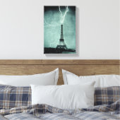 Eiffelturm Blitzschlag Canvas Print Leinwanddruck (Insitu (Schlafzimmer))