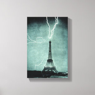 Eiffelturm Blitzschlag Canvas Print Leinwanddruck