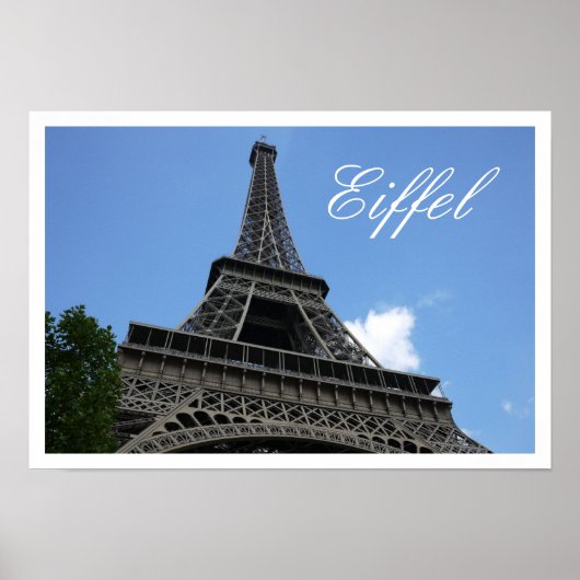 Eiffelturm, Blue Sky, Paris, Frankreich Poster (Vorne)