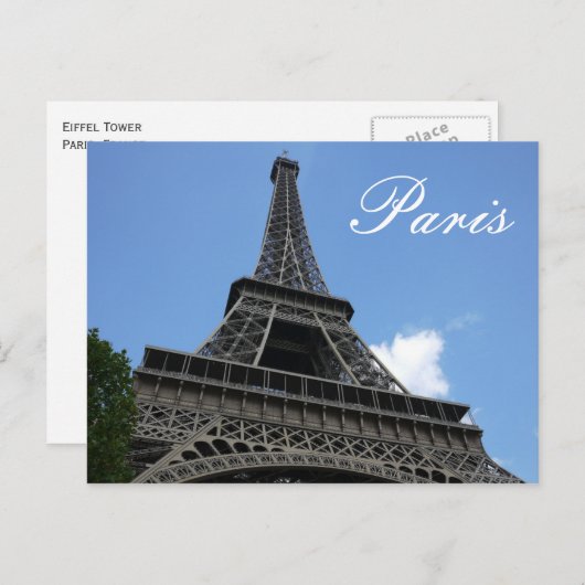 Eiffelturm, Blue Sky, Paris, Frankreich Postkarte (Vorne/Hinten)