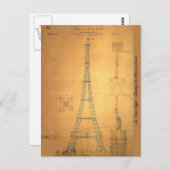Eiffelturm Blueprint 1884 Postkarte (Vorne/Hinten)
