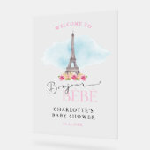 Eiffelturm Bonjour Baby Begrüßungszeichen Acrylschild (Winkel)