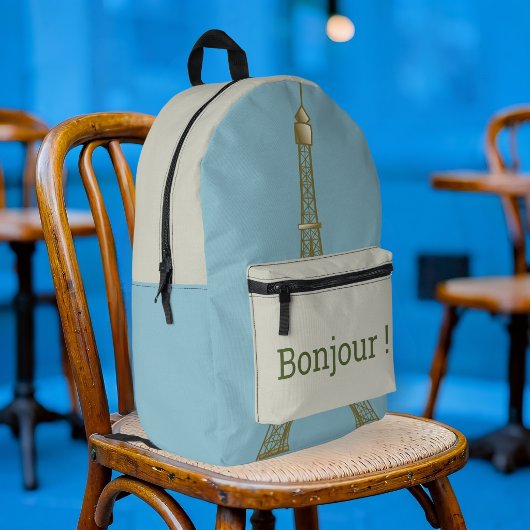 Eiffelturm - Bonjour  Bedruckter Rucksack