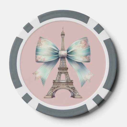 Eiffelturm & Bow Poker Chip (Rückseite)