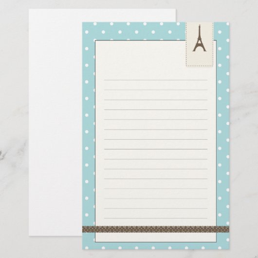 Eiffelturm-Briefpapier Briefpapier (Vorne/Hinten)