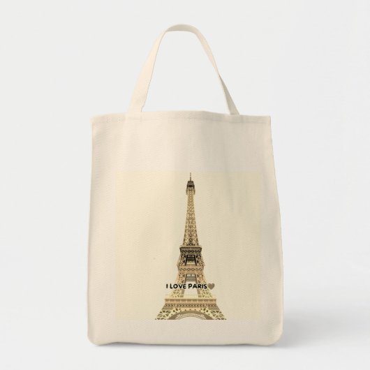 Eiffelturm Chic Canvas-Tasche Tragetasche (Vorne)