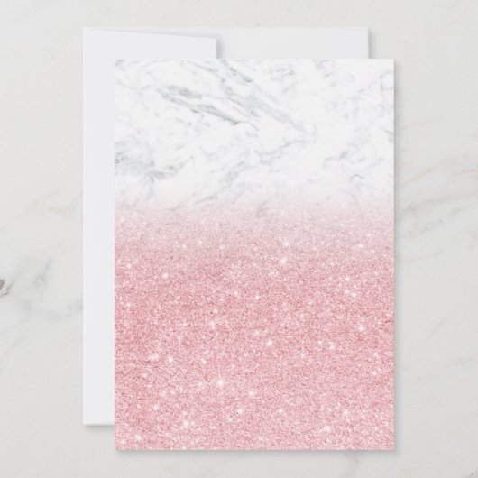 Eiffelturm Chic rosa Glitzer Marmor Sweet 16 Einladung (Rückseite)