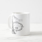 Eiffelturm Collage Kaffeetasse (Vorderseite Links)