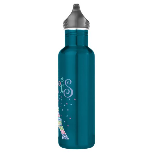 Eiffelturm Confetti 24 oz. Electric Blue Trinkflasche (Rechts)