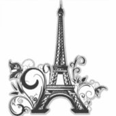 Eiffelturm Custom-Cut Vinyl Sticker (Vorderseite)