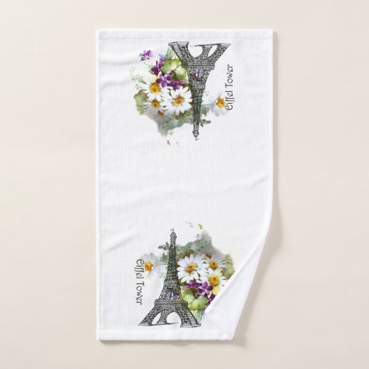 Eiffelturm Daisis Violets Romantisches Handtuch (Handtuch)