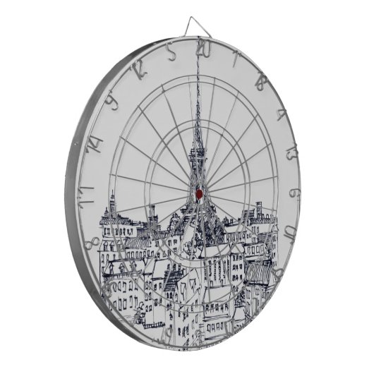 Eiffelturm Dartscheibe (Vorderseite Links)