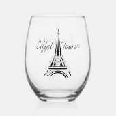 Eiffelturm Design Edelstahlglas Weinglas Ohne Stiel (Vorderseite)