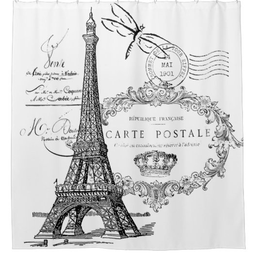 Eiffelturm Duschvorhang (Vorderseite)