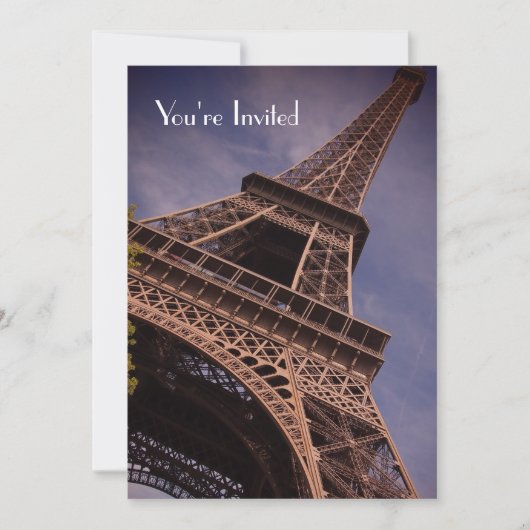 Eiffelturm Ein Vorgeschmack des französischen Part Einladung (Vorderseite)