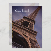 Eiffelturm Ein Vorgeschmack des französischen Part Einladung (Vorne/Hinten)