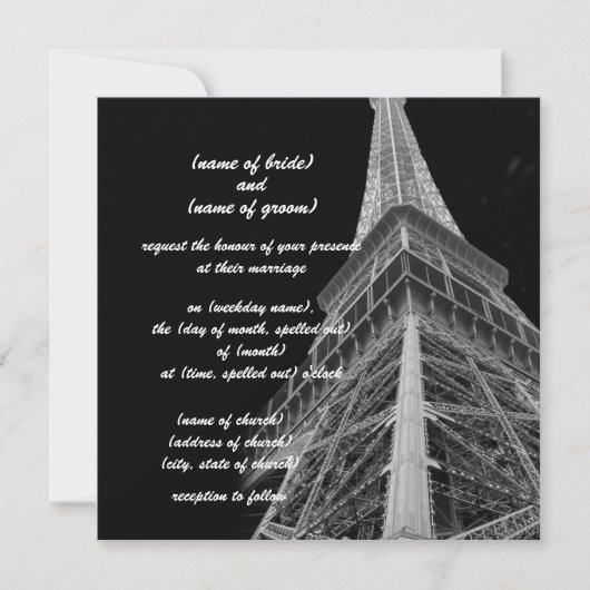 Eiffelturm-Einladung Einladung (Vorderseite)