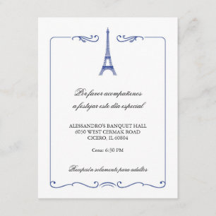 Eiffelturm Elegante Empfang Card Begleitkarte