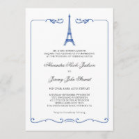 Eiffelturm Elegante Hochzeit Einladung