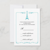 Eiffelturm Elegante RSVP Card Einladung (Vorderseite)