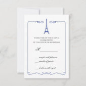 Eiffelturm Elegante RSVP Card Einladung (Vorderseite)