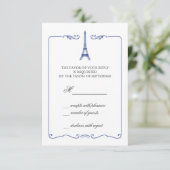 Eiffelturm Elegante RSVP Card Einladung (Stehend Vorderseite)