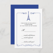 Eiffelturm Elegante RSVP Card Einladung (Vorne/Hinten)