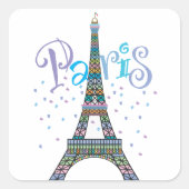Eiffelturm Fantasy-Aufkleber Quadratischer Aufkleber (Vorderseite)
