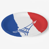 Eiffelturm - Farben der französischen Flagge Pappteller (Schrägansicht)