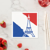Eiffelturm - Farben der französischen Flagge Serviette (Beispiel)