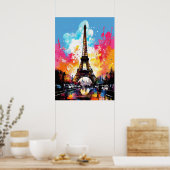 Eiffelturm: Farbposter Druck Poster (Küche)