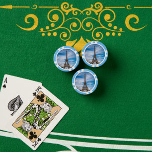 Eiffelturm-Foto Pokerchips