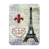 Eiffelturm Frankreich retten das Date Magnet (Vertikal)