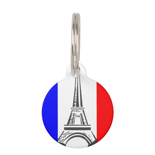 Eiffelturm Frankreich Tiernamensmarke (Vorderseite)