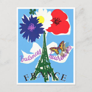 Eiffelturm Frankreich Vintage-Reise Postkarte