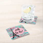 Eiffelturm Französisch Ooh la la la/ Monogram Rechteckiger Pappuntersetzer (Vor Ort)