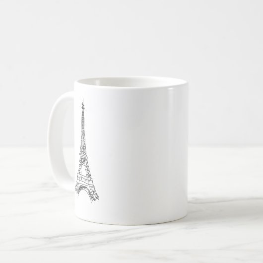 Eiffelturm Französische Kaffee-Tasse Kaffeetasse (Vorderseite Links)